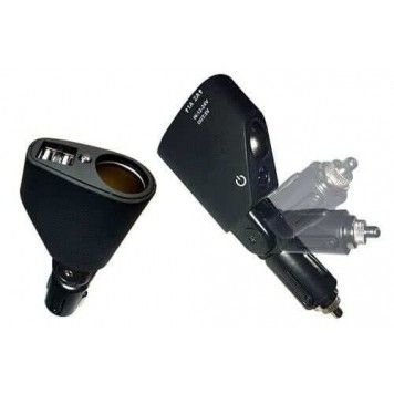 Разветвитель прикуривателя 12/24V на 1 гнездо 120W + 2хUSB разъемa 5V-2.1А, 1А, с выкл., св. индик. 