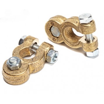 Клеммы АКБ латунные КЛ-Л-280-БГ AE с болтом D8