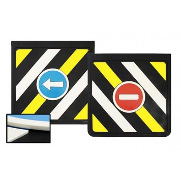 Брызговик 40х40см (кирпич-стрелка с желт./бел. основой негабарит) объемный 