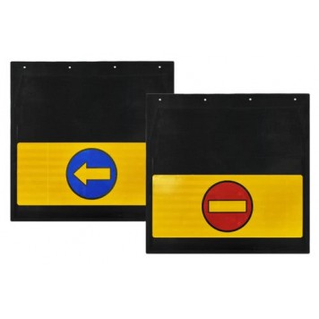 Брызговик 40х40см (кирпич, стрелка) с светоотражающей желтой основой 