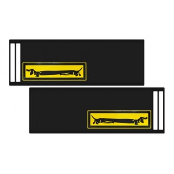 Брызговик 35х240см (Такса) светоотражающая желтая основа, из 2-х частей 