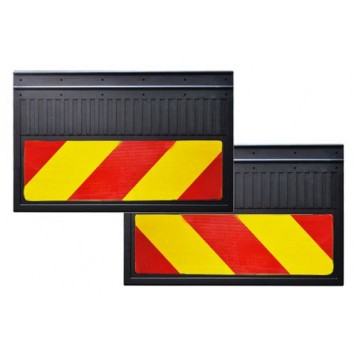 Брызговик 40х60см (Негабарит) с предупреждающей светоотр. кр./желт. таблицей 