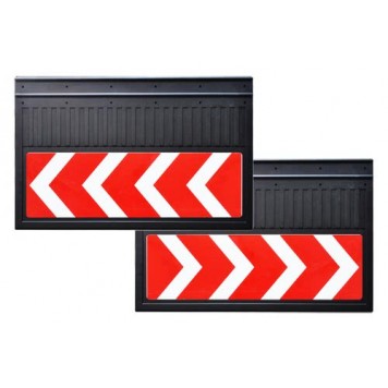 Брызговик 40х60см (Дорожные работы) с предупреждающей светоотр. кр./бел. таблицей  