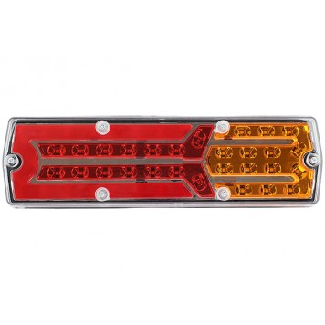 Фонарь задний LED 24V, правый с разъемом (КамАЗ, 325х100х85мм, 42LED, 8.4W, неон)