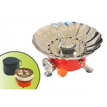 Газовая плитка портативная(с пьезоподжигом, складная, чехол) "лепестковая" 