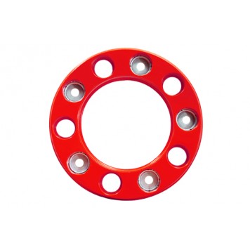 Колпак на евродиск колеса R-22,5 передней ступицы, "ДАКАР", ободок (пластик-красный) 