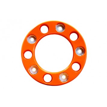 Колпак на евродиск колеса R-22,5 передней ступицы, "ДАКАР", ободок (пластик-оранж.) 