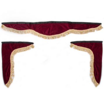 Шторка ламбрекен 140 см 46 х 60 см бордовая 