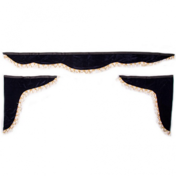 Шторка ламбрекен 180 см/60 х 60 см темно-синяя  