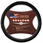 Оплетка на руль кожаная SENATOR Texas M (d=38см) черная 