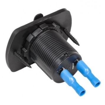 Гнездо прикуривателя встраиваемая влагозащитная 12-24В пластик