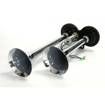 Сигнал звуковой двухрожковый 12-24V (хром, L 300мм)