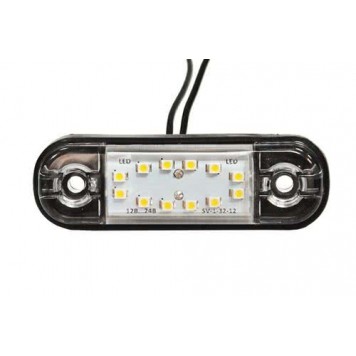 Фонарь габаритный LED 12-24V, MINI, белый (L=85мм, 12-светодиодов "овал")