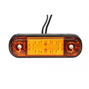 Фонарь габаритный LED 12-24V, MINI, желтый (L=85мм, 12-светодиодов "овал") 