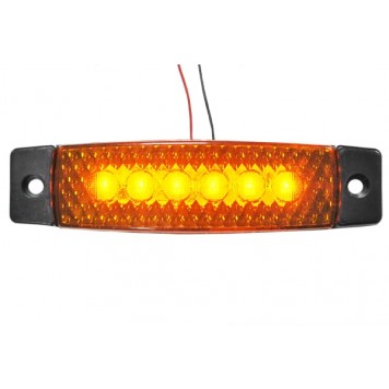 Фонарь габаритный LED 24V, желтый (30x130мм, 6-светодиодов) L0075YELLOW