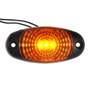 Фонарь габаритный LED 24V желтый L=70мм, 3-светодиода,"паутинка" AT22611