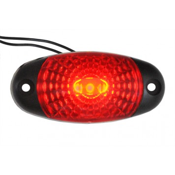 Фонарь габаритный LED 24V, красный L=70мм, 3-светодиода,"паутинка" AT22612