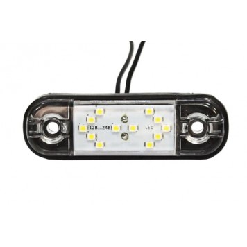 Фонарь габаритный LED 12-24V, MINI, белый L=85мм, 12-светодиодов "стрелки" AT22630