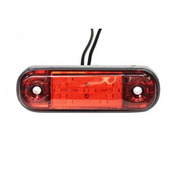 Указатель габаритов LED 12-24V, MINI, красный L=85мм, 12-светодиодов "стрелки" AT22632