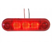 Фонарь габаритный  LED 24V красный (3-светодиода- отражатель) L0078RED