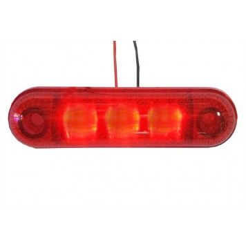 Фонарь габаритный  LED 24V красный (3-светодиода- отражатель) L0078RED