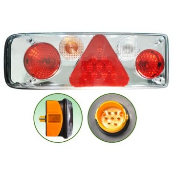 Фонарь задний лев. KOGEL, разъём сзади HELLA без рога, с LED треугольником