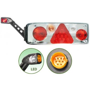 Фонарь задний лев. KOGEL, разъём сзади HELLA с LED рогом, с LED треугольником 