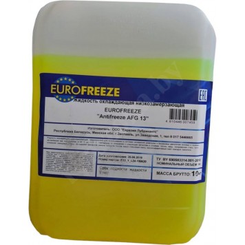 Антифриз желтый EUROFREEZE Antifreeze AFG 13 9.8 кг 