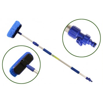 Щетка для мытья телескопическая 2-х секционная L=100-165 см (с краном подачи воды, CA-600L)