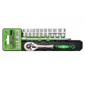 Набор головок шестигранных 1/4" с трещоткой и удлинителем (12 предметов) 