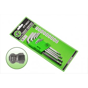 Набор шестигранных шаровых ключей 9 пр. длинных (1.5, 2.0, 2.5, 3.0, 4.0, 5.0, 6.0, 8.0,10.0 мм) 