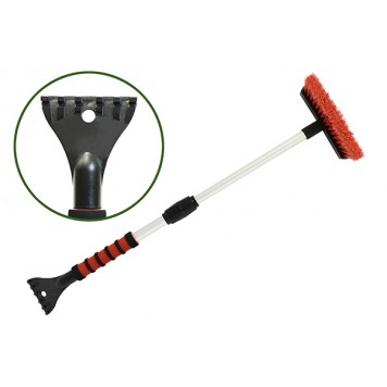 Щетка для снега телескопическая со скребком и водосгоном (L=58-78 см)