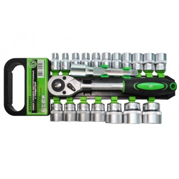 Набор головок шестигранных 1/2" с трещоткой и удлинителем (20 предметов) 