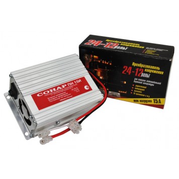 Преобразователь напряжения 24, 12V, 15А импульсный (СОНАР ПН15) 