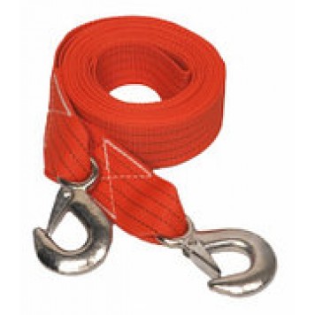 Трос буксировочный 7,5 тонн, 5 метров, ширина 50мм (крюк-крюк)