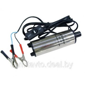 Насос для перекачки топлива 12V/24V, d38mm (хром, 5А, 20л/мин) погружной 