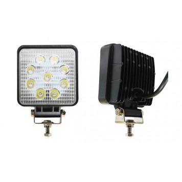 Фара светодиодная противотуманная и рабочего света 10-30V, 27W (110х110мм, 9 LED) 