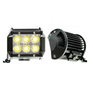 Фара светодиодная противотуманная и рабочего света 10-30V, 18W (100х85мм, 6 LED) 