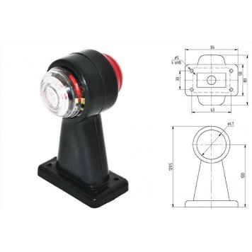Указатель габаритов, под лампочку (длина 129,5 мм) АТ-1583