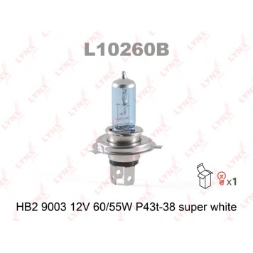 Лампа HB2 9003 12V 60/55W P43T-38 SUPER WHITE 